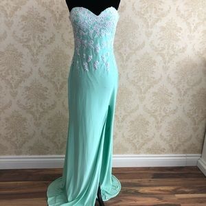 BNWT La Femme beaded gown